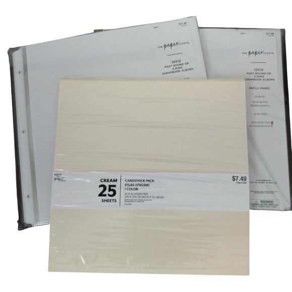 The Paper Studio 12 X 12 Refill Album Pages 50 Sheets and Cream Cardstock New - Picture 1 of 7